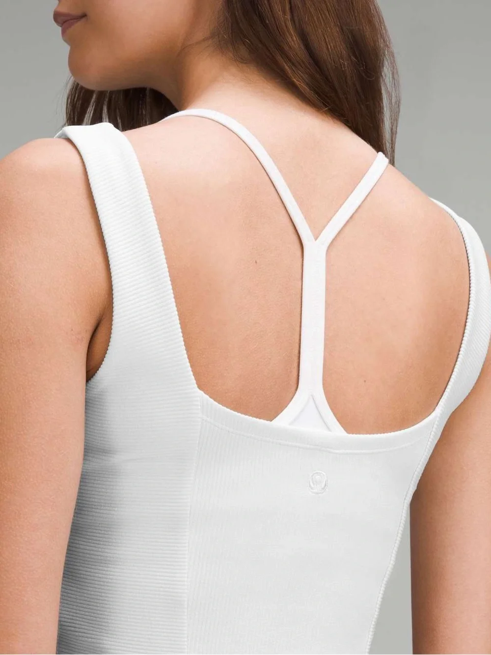 Lululemon – Ribbed Softstreme Sweetheart Tank Top – Light Vapor – Sz. M